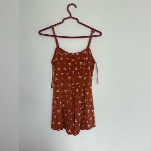 Aeropostal Floral Button-Front Romper